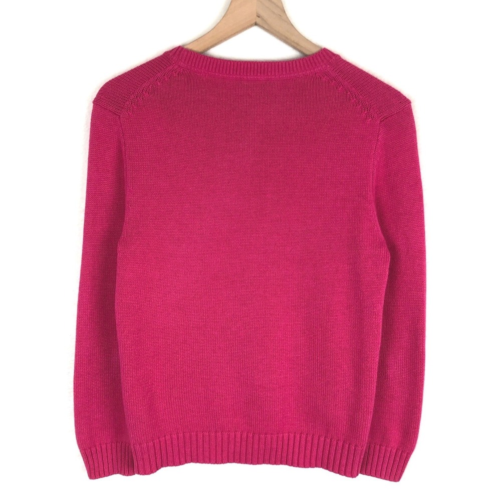 THEORY Cotton Cashmere Blend Crew Neck Sweater Women's S Magenta Pink L/S Casual - Picture 2 of 9